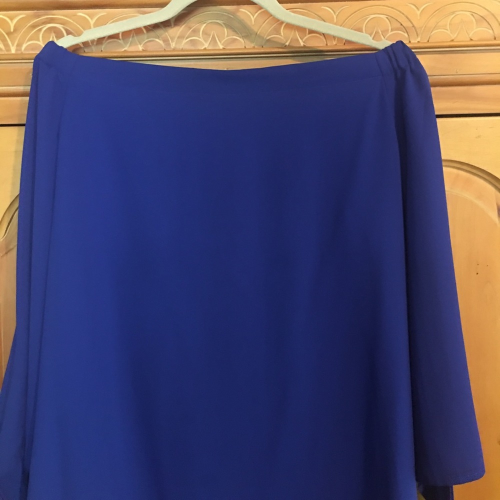 CHICO blue off the shoulder top SZ 2